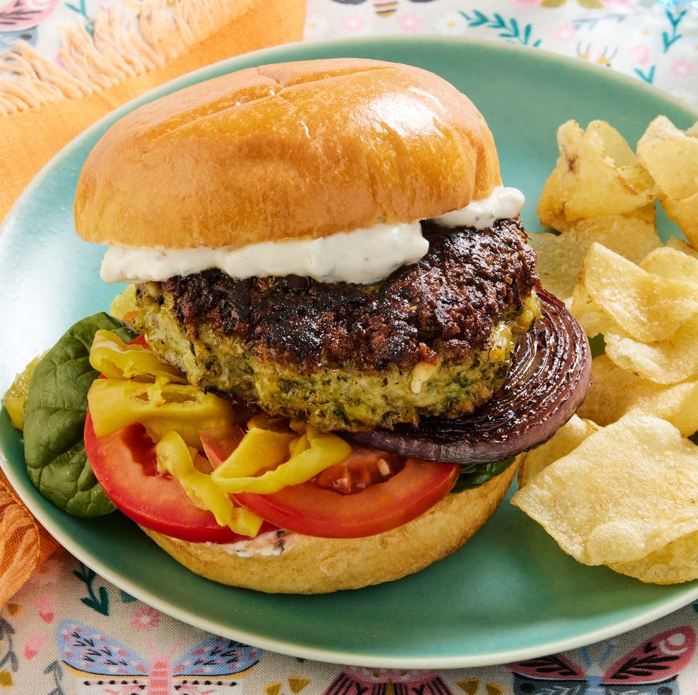 Spinach and Feta Chicken Burgers