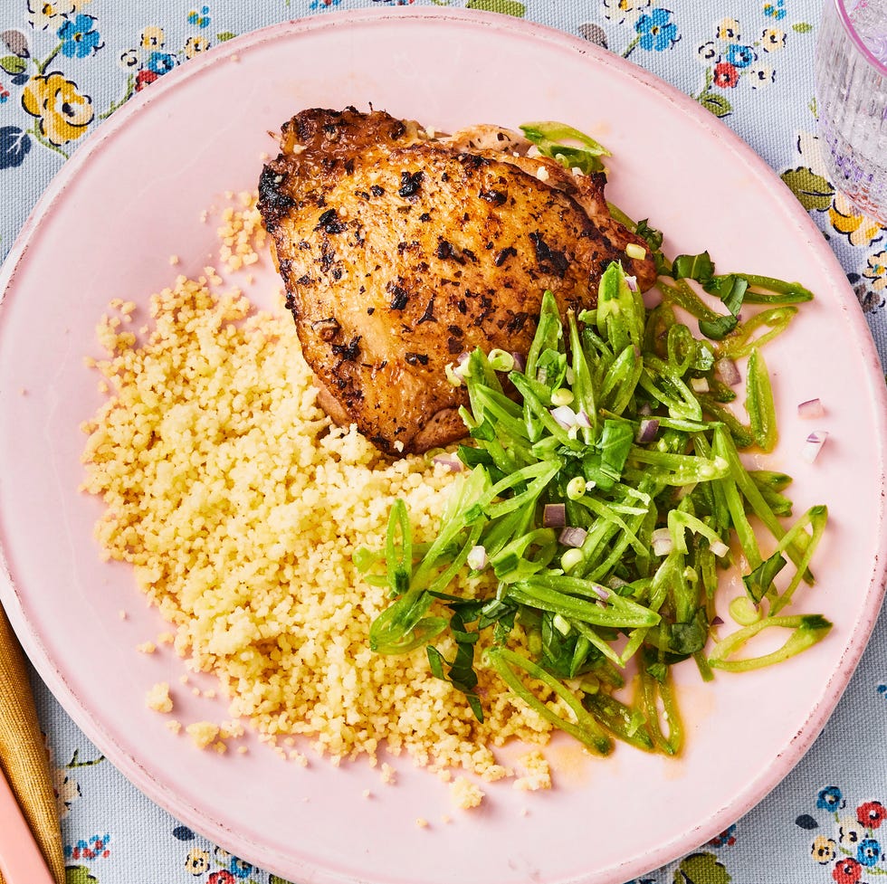 Lemon-Herb Chicken Thighs with Snap Pea Salad